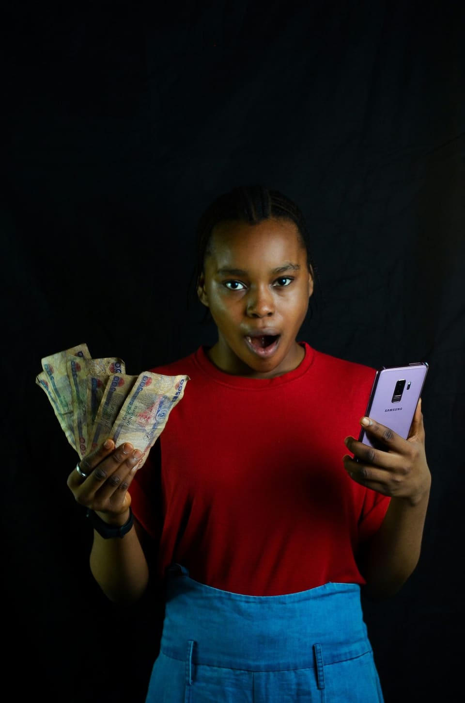 Black child learning math and budgeting skills